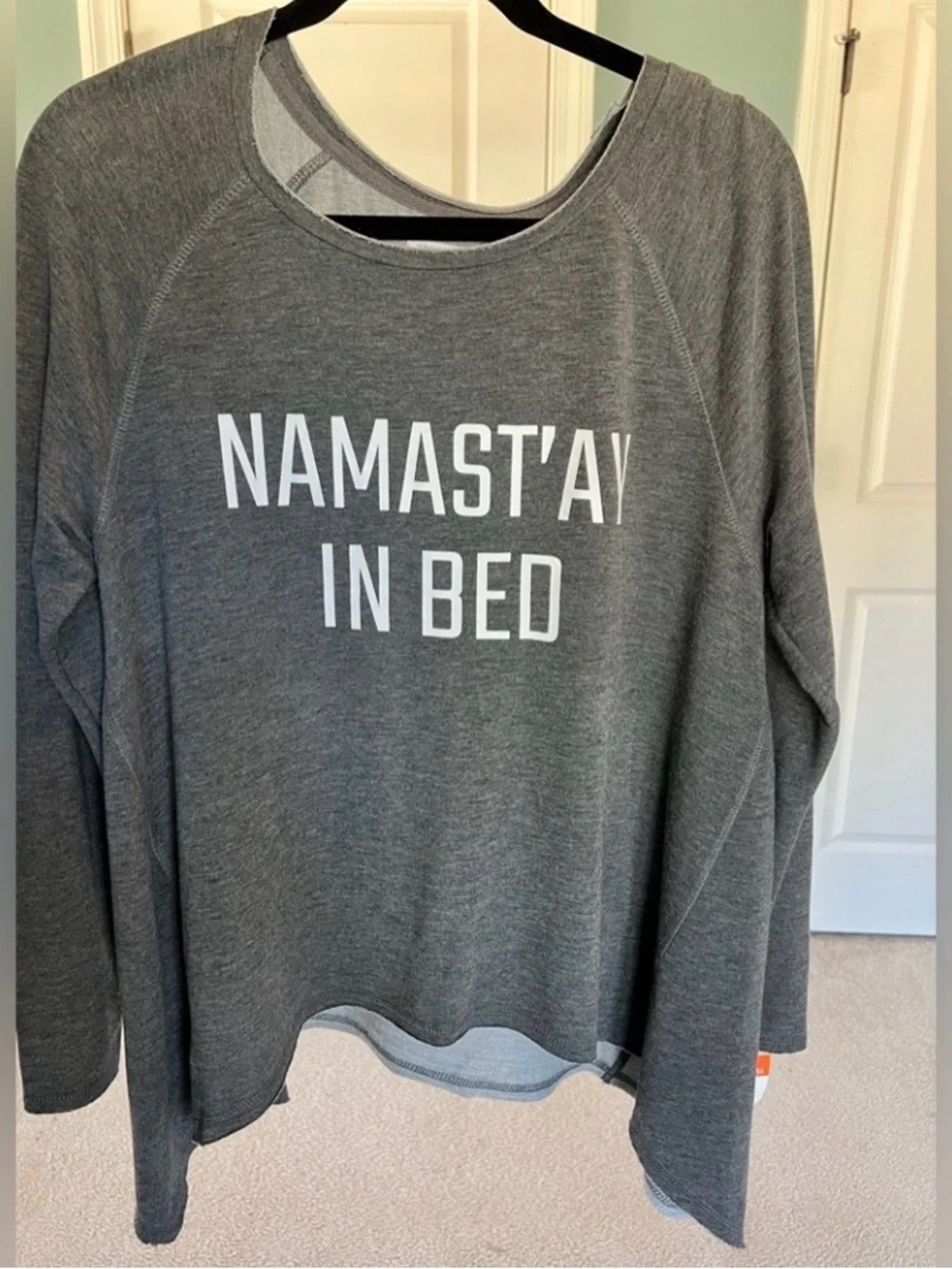 Grayson Threads Gray Graphic Pullover with NAMAST’AY IN BED WOMENS SIZE XL - Picture 1 of 3